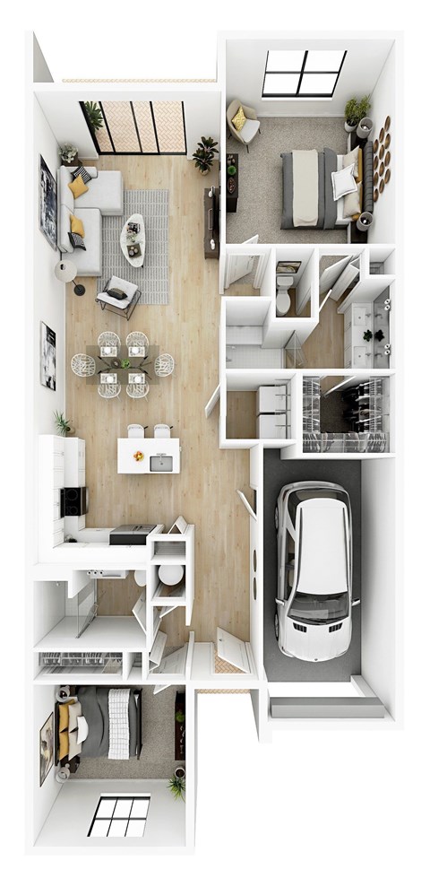 Floor plan for 2 beds, 2 baths, 1321 sqft